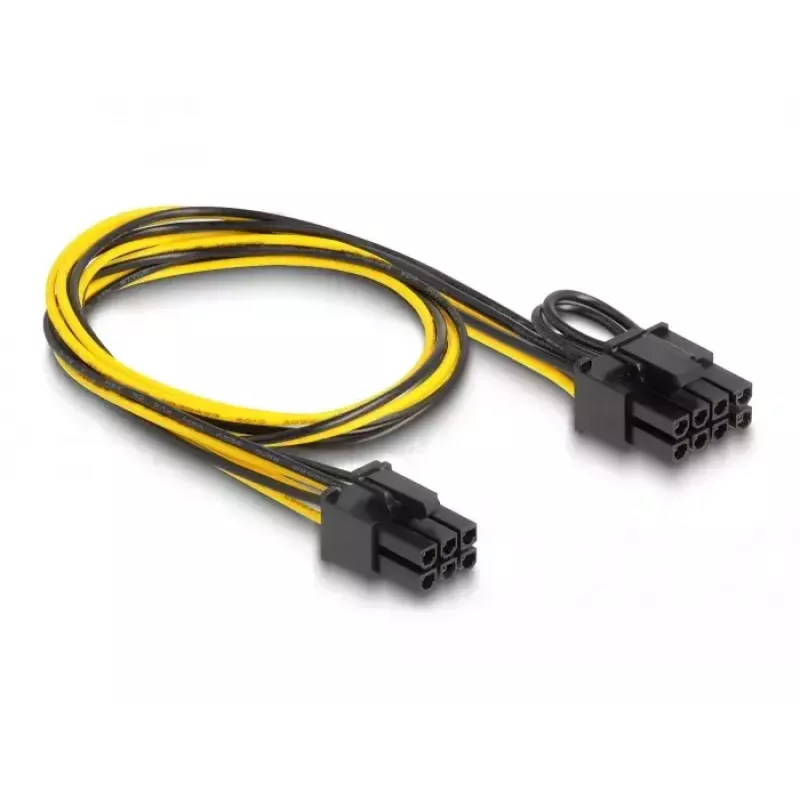 DeLOCK 83004 iekšējais barošanas kabelis 0,5 m PCI‑E 6‑kontaktu uz 2 x 6+2 kontaktiem