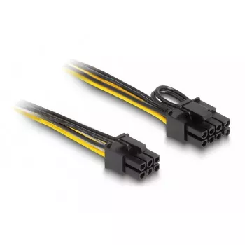 DeLOCK 83004 iekšējais barošanas kabelis 0,5 m PCI‑E 6‑kontaktu uz 2 x 6+2 kontaktiem