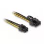 DeLOCK 83004 iekšējais barošanas kabelis 0,5 m PCI‑E 6‑kontaktu uz 2 x 6+2 kontaktiem