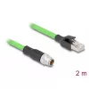 Tīkla kabelis DeLOCK M12 Kabelis X-kodēts 8 kontaktu vīrišķais uz RJ45 vīrišķais PUR TPU 2m