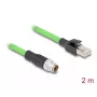 Tīkla kabelis DeLOCK M12 Kabelis X-kodēts 8 kontaktu vīrišķais uz RJ45 vīrišķais PUR TPU 2m