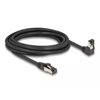 Tīkla kabelis DeLOCK RJ45 Cat.8.1 90° lejupvērsts leņķveida / taisns 3 m melns