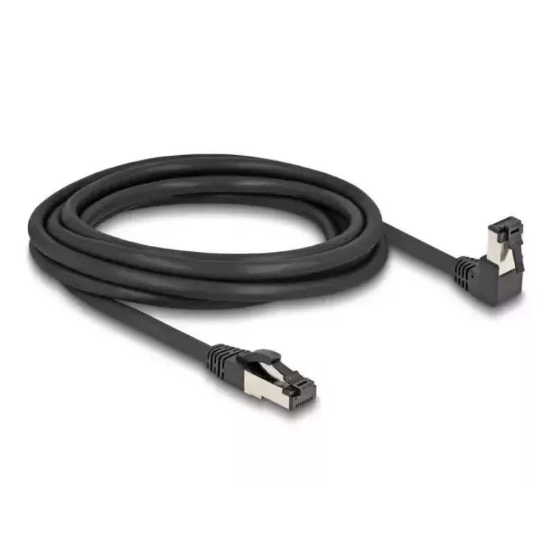 Tīkla kabelis DeLOCK RJ45 Cat.8.1 90° lejupvērsts leņķveida / taisns 3 m melns