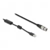 DeLOCK audio kabelis 3 m XLR 3-pin USB Type-A melns sudraba 84178