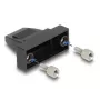 Kabeļa apvalks DELOCK D-Sub korpuss 9‑kontaktu plakanajam kabelim, plastmasa, melns, 25×32×14 mm