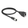 Tīkla kabelis DeLOCK M12 kabelis A-kodēts 8-pin vīrietis uz RJ45 sieviete Cat5e 0,5 m Melns