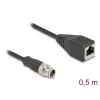 Tīkla kabelis DeLOCK M12 kabelis X-kodēts 8 kontaktu vīrišķais uz RJ45 sievišķo Cat5e 0,5 m Melns