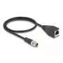 Tīkla kabelis DeLOCK M12 kabelis X-kodēts 8 kontaktu vīrišķais uz RJ45 sievišķo Cat5e 0,5 m Melns