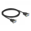 DeLOCK 86824 seriālais kabelis, melns, 2 m, DB-9