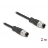 Tīkla kabelis DeLOCK M12 vads ar D-kodu, 4 kontaktu, vīrišķais-vīrišķais, Cat5e, 2 m, melns