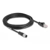 Tīkla kabelis DeLOCK M12 kabelis D-kodēts 4 kontaktu vīrišķais uz RJ45 vīrišķais Cat5e 5m Melns