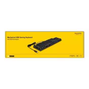 DeLOCK 12115 spēļu tastatūra USB QWERTZ vācu melna mehāniska RGB