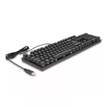 DeLOCK 12115 spēļu tastatūra USB QWERTZ vācu melna mehāniska RGB