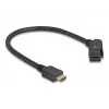 DeLOCK HDMI paneļa stiprinājuma, sievišķais 45° leņķveida uz HDMI vīrišķais, 30 cm kabelis 8K 60 Hz melns