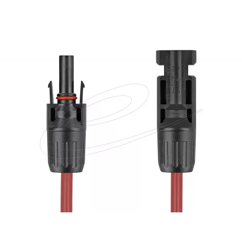 Kabelis DELOCK 90972 DL4 saules savienotājs vīrišķais pret sievišķo 4 mm² 1 m sarkans/melns 1000 V līdzstrāva