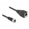 DeLOCK M12 adaptera kabelis D-kodēts, 4 kontaktu sievišķais uz RJ45 sievišķo, 50 cm