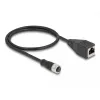DeLOCK M12 adaptera kabelis D-kodēts, 4 kontaktu sievišķais uz RJ45 sievišķo, 50 cm