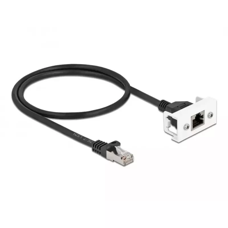 Tīkla kabelis DeLOCK Easy 45 modulis RJ45 S/FTP Cat.6A 0,5m Melns