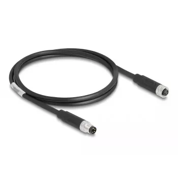 DeLOCK M8 4 kontaktu kabelis, A-kodēts, vīr. pret siev., PUR TPU 1 m
