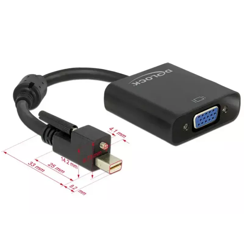 Video kabeļa adapteris DeLOCK 62641 Mini DisplayPort uz VGA 0.25m