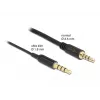 Audio pagarinātāja kabelis DeLOCK 66074 3,5 mm 4 kontaktu spraudnis ligzdai Ultra plāns 0,5 m melns