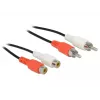 Audio kabelis DeLOCK 85807 5m 2 x RCA melns sarkans balts