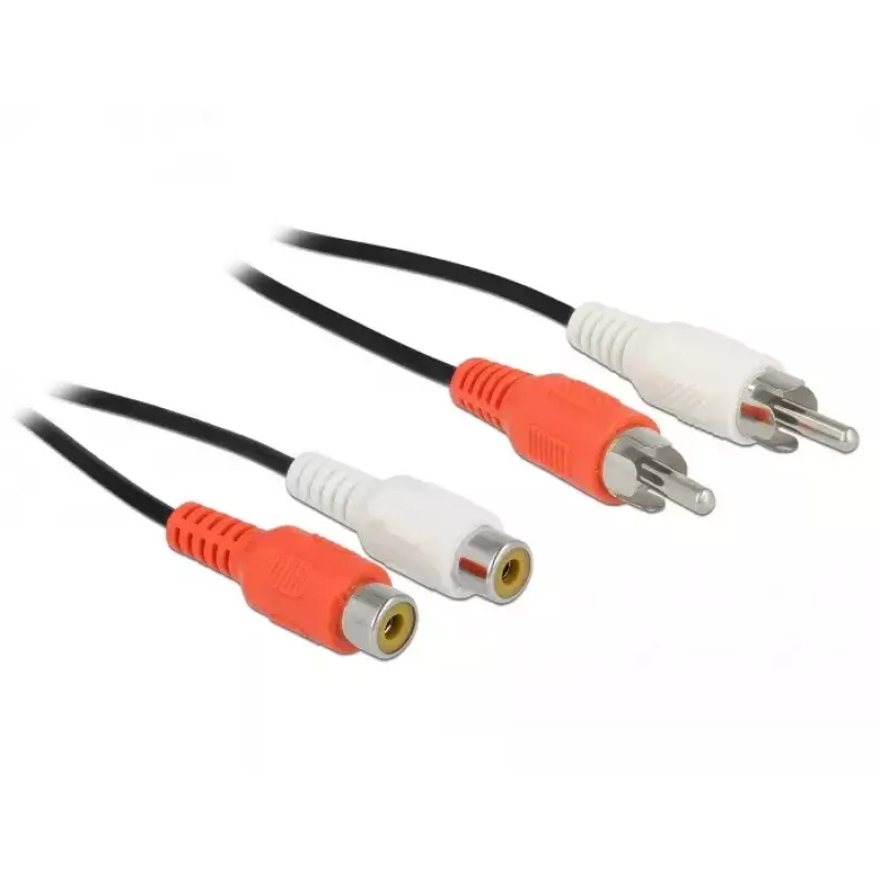 Audio kabelis DeLOCK 85807 5m 2 x RCA melns sarkans balts