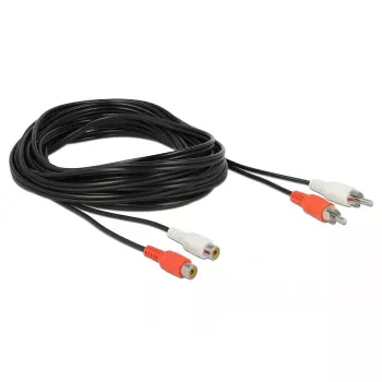 Audio kabelis DeLOCK 85807 5m 2 x RCA melns sarkans balts