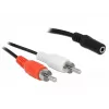 Audio kabelis DeLOCK 85808 1.4m 2xRCA 3.5mm melns sarkans balts