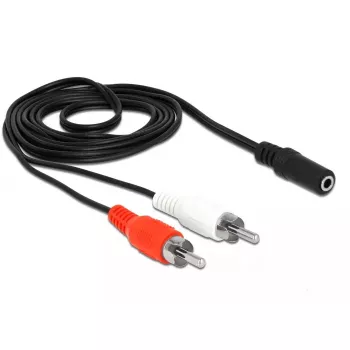 Audio kabelis DeLOCK 85808 1.4m 2xRCA 3.5mm melns sarkans balts
