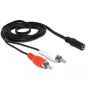 Audio kabelis DeLOCK 85808 1.4m 2xRCA 3.5mm melns sarkans balts