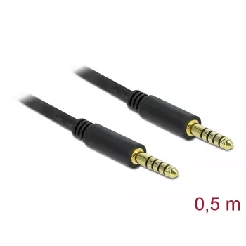 Audio kabelis DeLOCK 85790 0,5 m 4,4 mm melns