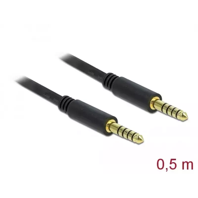 Audio kabelis DeLOCK 85790 0,5 m 4,4 mm melns