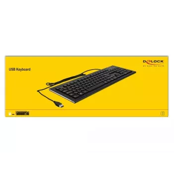 DeLOCK 12672 tastatūra, biroja, USB, QWERTZ, vācu, melna
