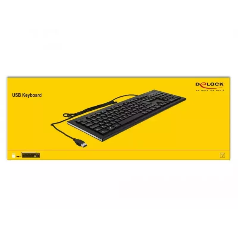 DeLOCK 12672 tastatūra, biroja, USB, QWERTZ, vācu, melna