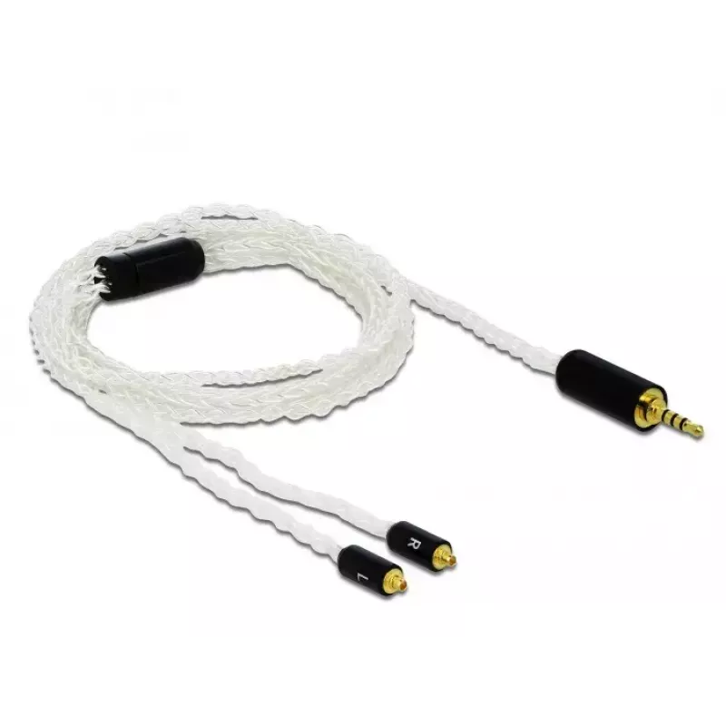 Audio kabelis DeLOCK 85848 1.2m 2.5mm 2x MMCX balts