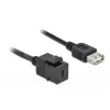 Keystone modulis DeLOCK 86384 plakans melns USB C