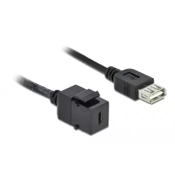 Keystone modulis DeLOCK 86384 plakans melns USB C