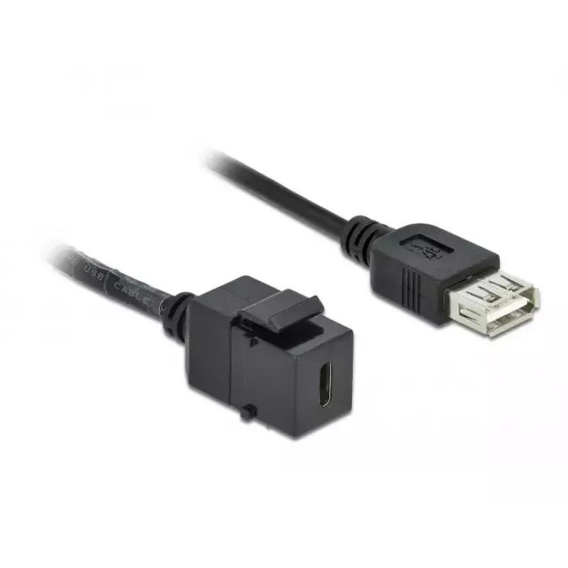 Keystone modulis DeLOCK 86384 plakans melns USB C