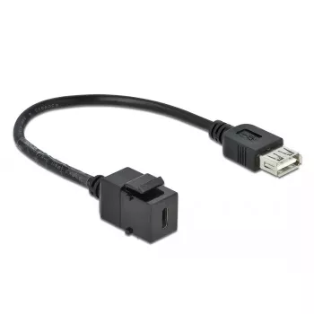 Keystone modulis DeLOCK 86384 plakans melns USB C