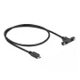 DeLOCK kabelis USB 2.0 Micro-B panelē montējama sievišķā savienotāja uz USB 2.0 Micro-B vīrišķo savienotāju 0,5 m
