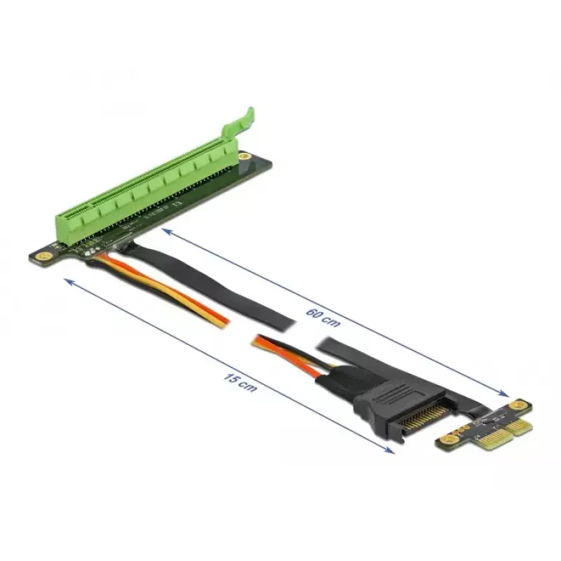 Pagarinātāja karte DeLOCK PCI Express x1 uz x16 ar elastīgu kabeli 80 cm