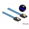 SATA kabelis DeLOCK 82133 UV mirdzuma efekts zils 70 cm