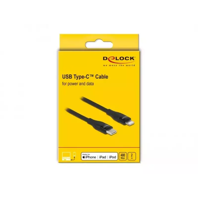 Datu un uzlādes kabelis USB Type-C uz Lightning DeLOCK 86638