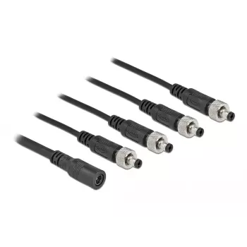 Kabeļu sadalītājs DeLOCK 86588 5.5 x 2.1 mm 1 x ligzda uz 4 x spraudnis pieskrūvējami