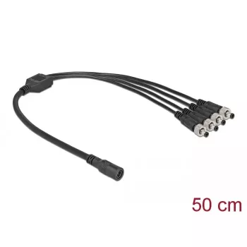 Kabeļu sadalītājs DeLOCK 86588 5.5 x 2.1 mm 1 x ligzda uz 4 x spraudnis pieskrūvējami
