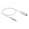 Audio pagarinātāja kabelis DeLOCK 66072 3,5 mm vīriešu uz sieviešu, īpaši plāns, 0,5 m, balts