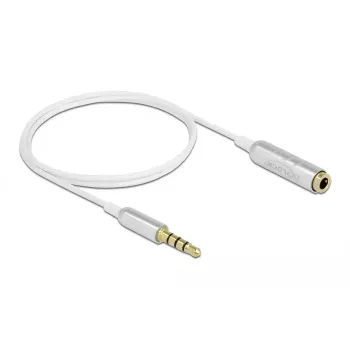 Audio pagarinātāja kabelis DeLOCK 66072 3,5 mm vīriešu uz sieviešu, īpaši plāns, 0,5 m, balts