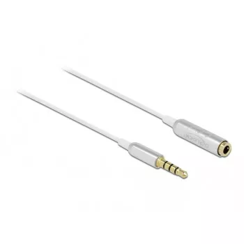 Audio pagarinātāja kabelis DeLOCK 66072 3,5 mm vīriešu uz sieviešu, īpaši plāns, 0,5 m, balts