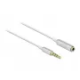 Audio pagarinātāja kabelis DeLOCK 66072 3,5 mm vīriešu uz sieviešu, īpaši plāns, 0,5 m, balts